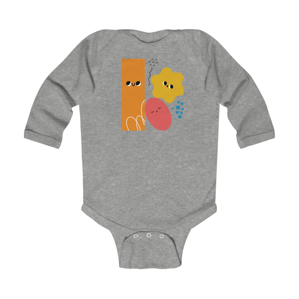 Happy Geometric Shapes Infant Long Sleeve Bodysuit