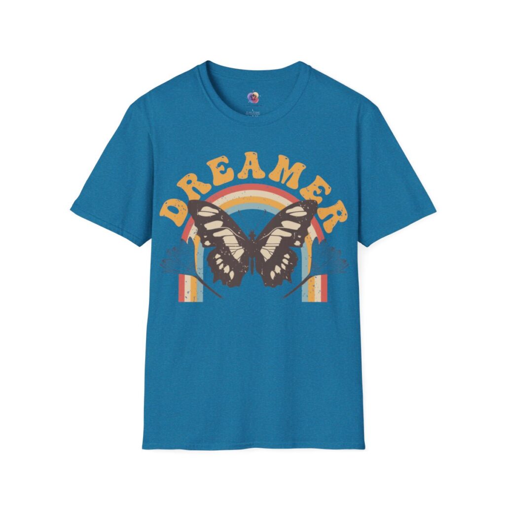 Dreamer with butterflies and flowers